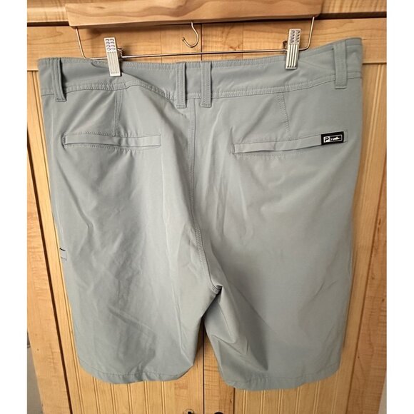 Mens Pelagic Mako Hybrid Fishing Shorts Light Gray blue Size 38 EUC - Picture 6 of 8